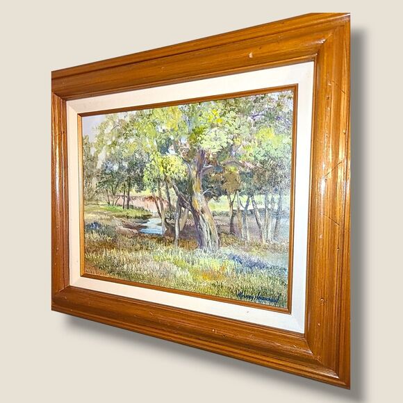 Original Oil Painting On Canvas Landscape Framed Texas Artist Mickey Henderson‎ - Picture 4 of 12